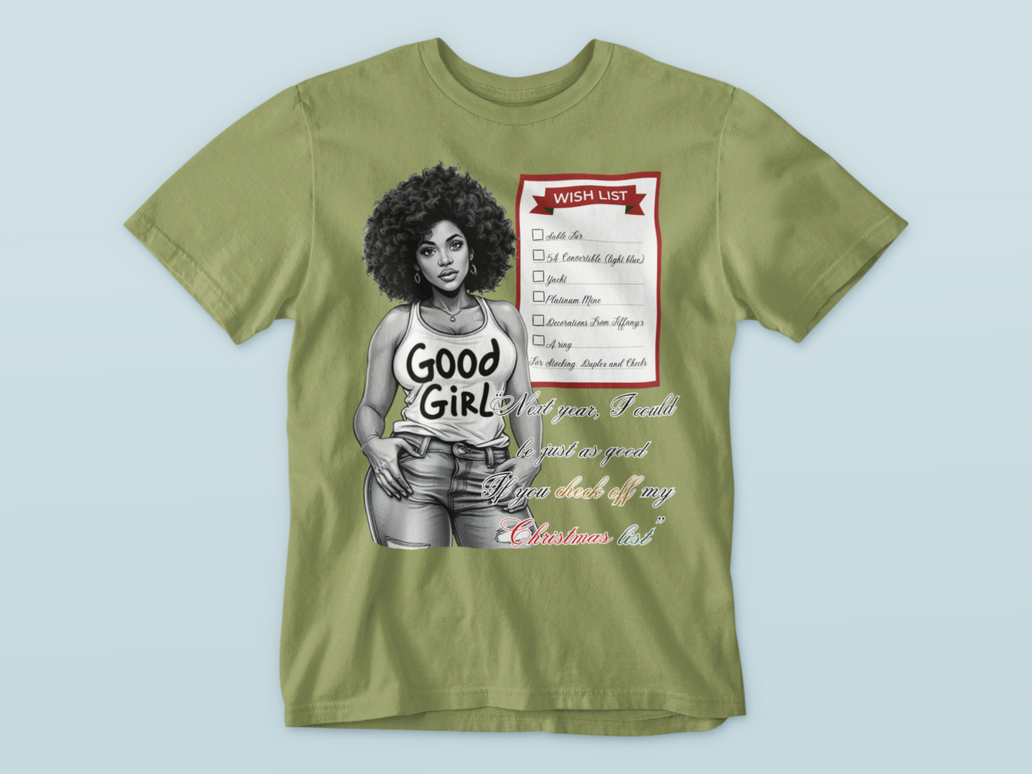 Good Girl Christmas Wishlist Graphic Tee
