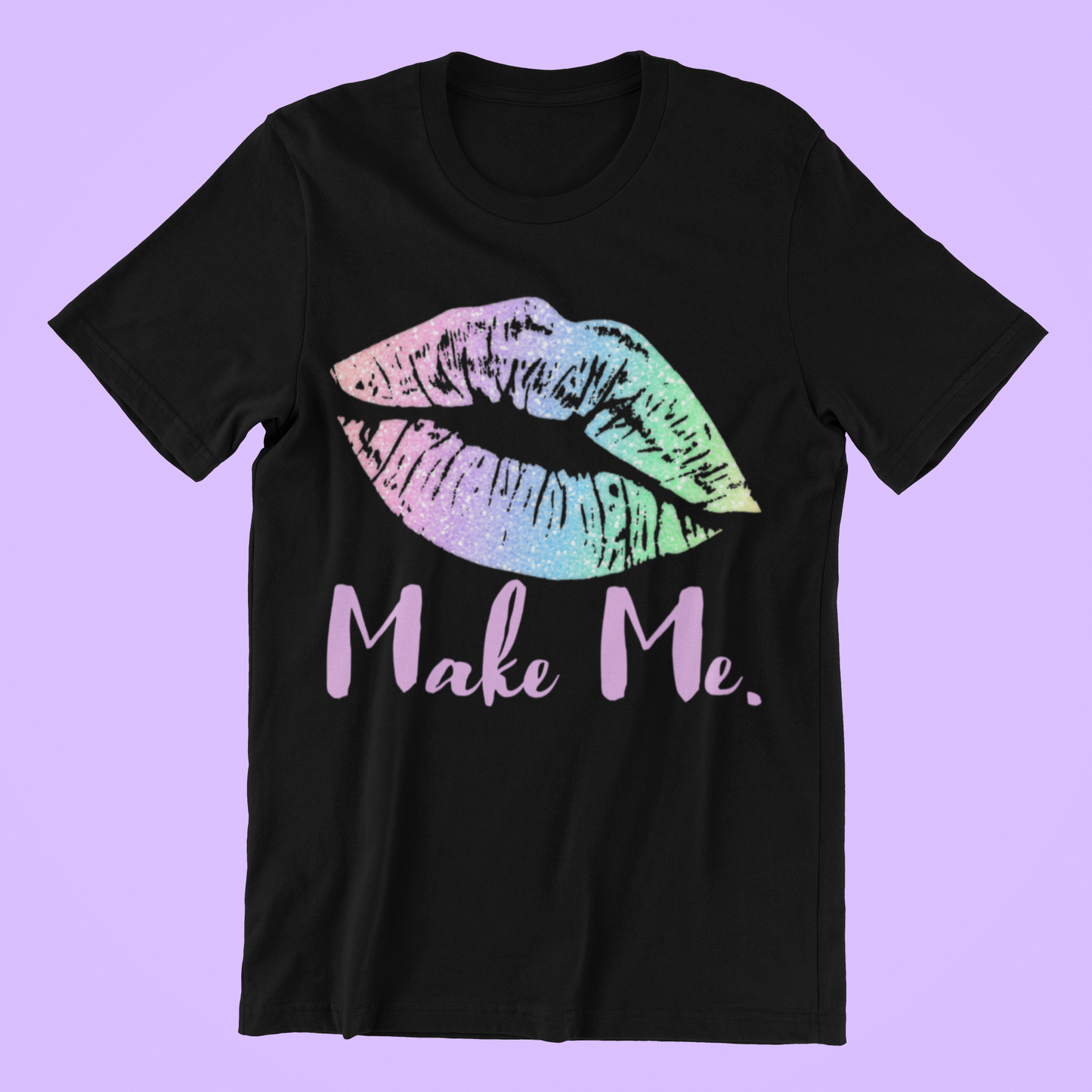 Make Me Rainbow Kiss Lips Graphic Tee