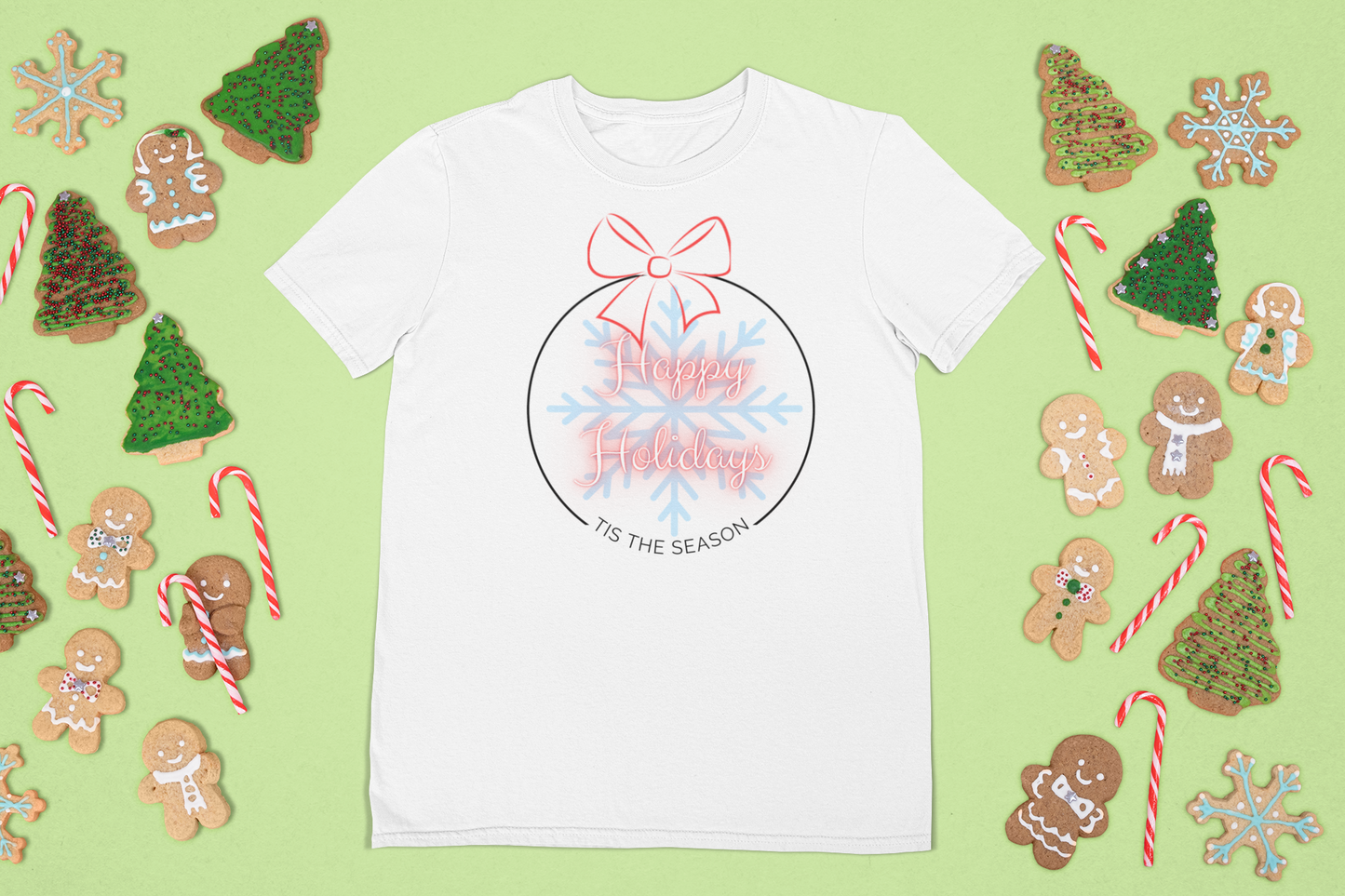 Happy Holidays Tis The Season Ornament Graphic Tee