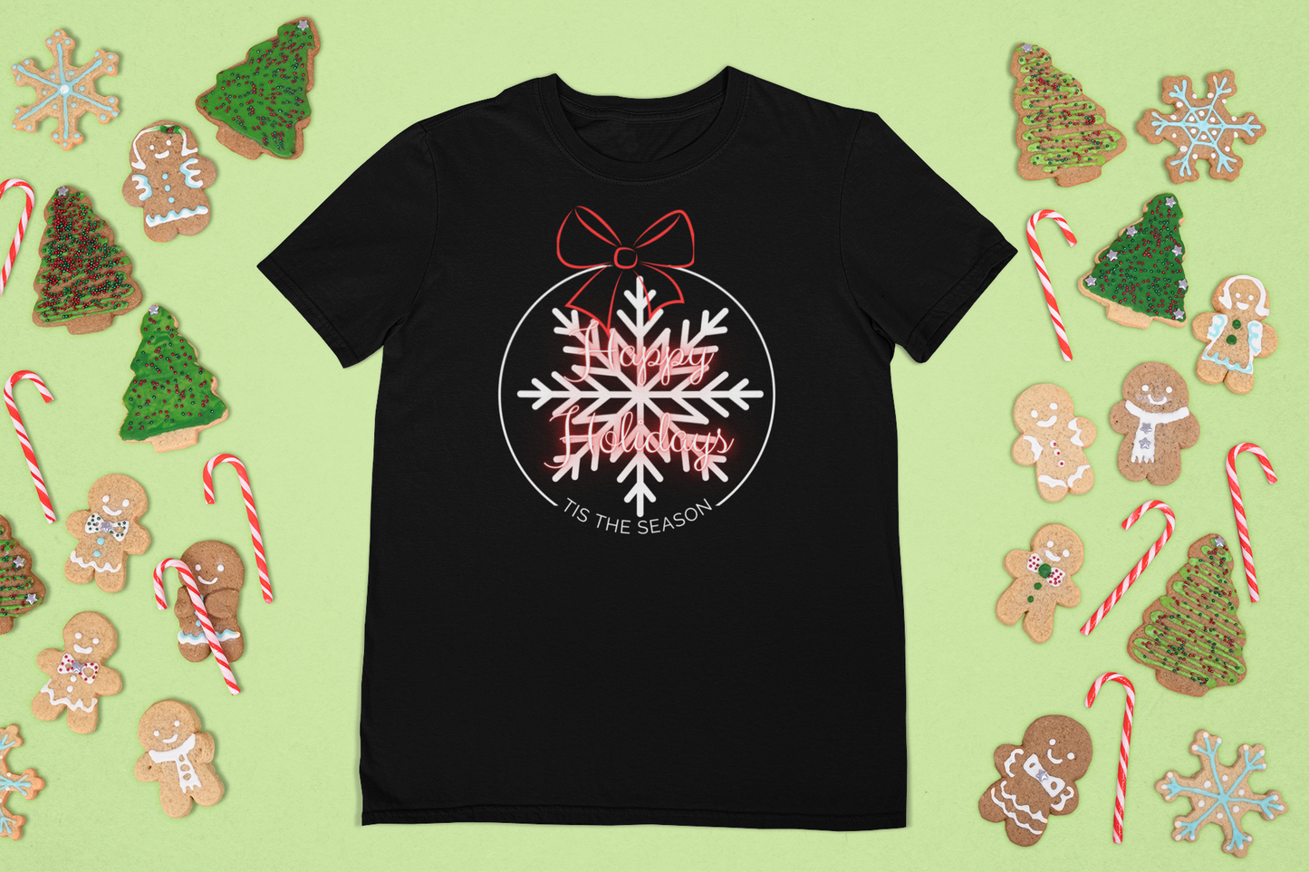Happy Holidays Tis The Season Ornament Graphic Tee