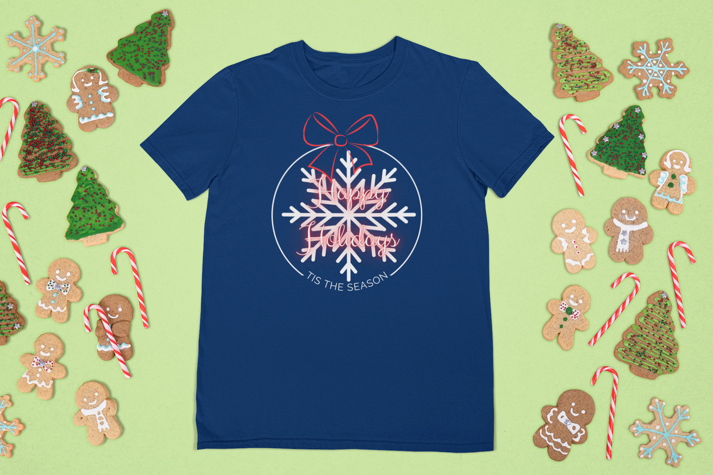 Happy Holidays Tis The Season Ornament Graphic Tee
