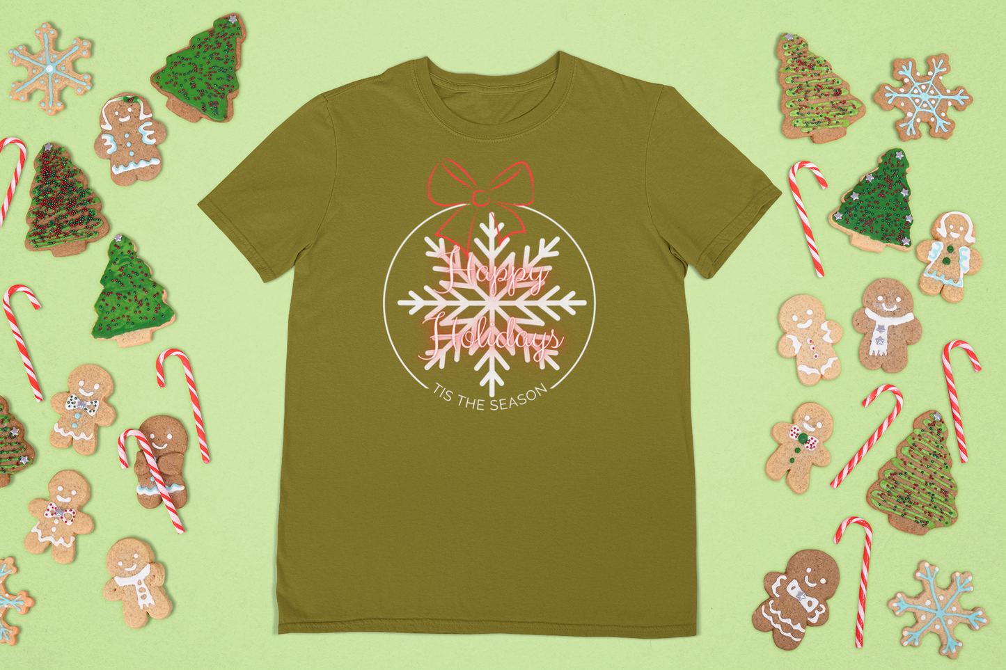 Happy Holidays Tis The Season Ornament Graphic Tee
