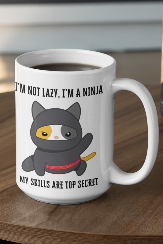 Lazy Ninja Cat Mug