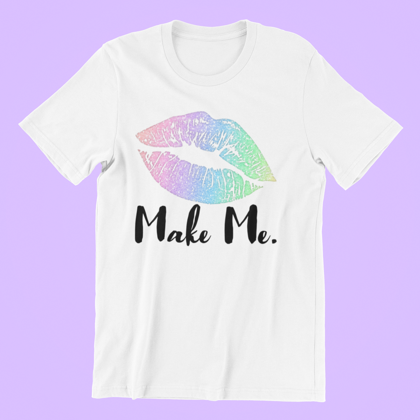 Make Me Rainbow Kiss Lips Graphic Tee