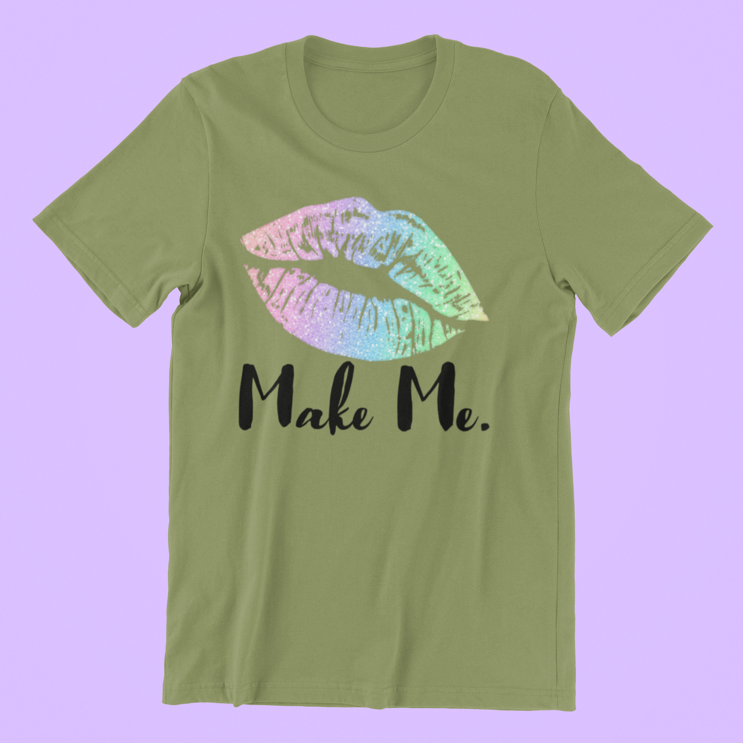 Make Me Rainbow Kiss Lips Graphic Tee